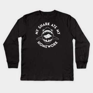 My Shark Ate My Homework Kids Long Sleeve T-Shirt